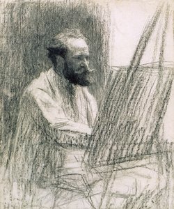 Retrato de Edouard Manet (1832-83) en su caballete de Leon Augustin Lhermitte